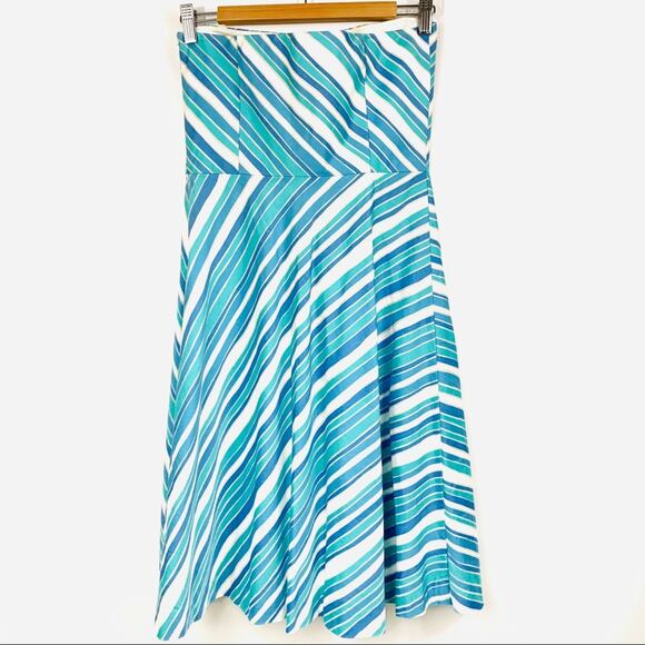 Ann Taylor Strapless Sun Dress Striped A-Line Size 6 - Picture 6 of 12